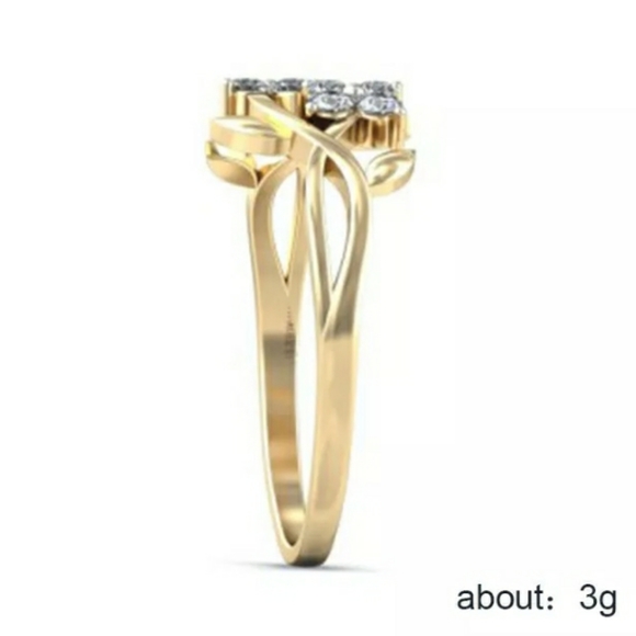 Yellow Gold Leaf Ring - Picture 5 of 5